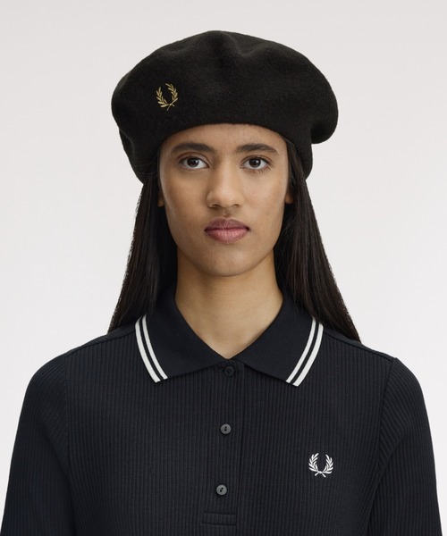 FRED PERRY ベレー帽　ダークキャラメル　正規品　新品　タグ付き 残1点 Wool Beret／フレッドペリーベレー帽（ハンチング/ベレー帽）｜FRED