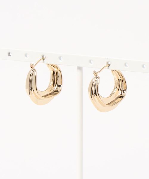 JOINT WORKS（ジョイントワークス）の「【CITRON Bijoux / シトロンビジュー】 line hoop pierce / ラインフープピアス（ピアス（両耳用）・レディース・シルバー/ゴールド・FREE）」の3枚目の写真