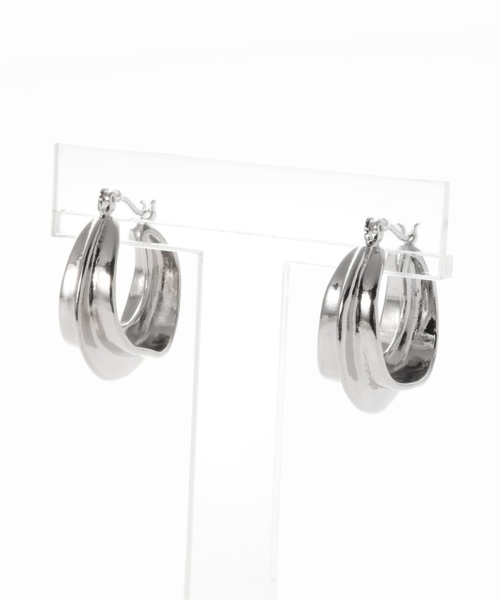 JOINT WORKS（ジョイントワークス）の「【CITRON Bijoux / シトロンビジュー】 line hoop pierce / ラインフープピアス（ピアス（両耳用）・レディース・シルバー/ゴールド・FREE）」の2枚目の写真