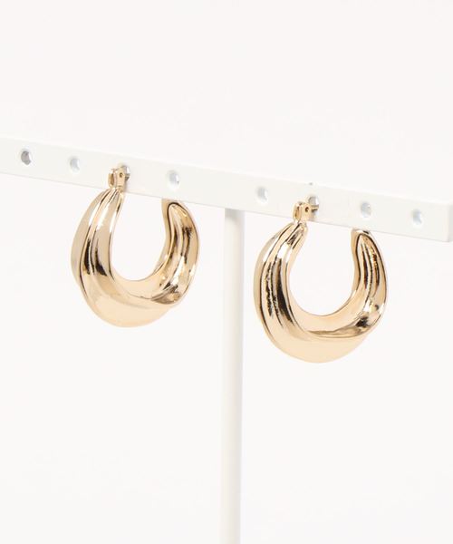 JOINT WORKS（ジョイントワークス）の「【CITRON Bijoux / シトロンビジュー】 line hoop pierce / ラインフープピアス（ピアス（両耳用）・レディース・シルバー/ゴールド・FREE）」の5枚目の写真