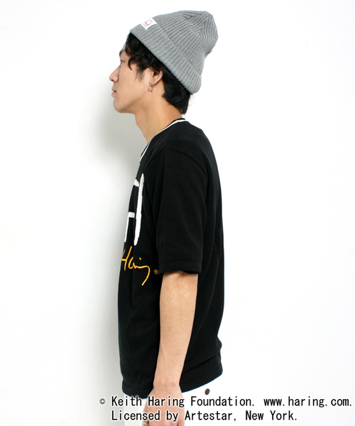 WEGO（ウィゴー）の「WEGO/Keith Haring(キースヘリング)  半袖ニット（ニット/セーター・メンズ・ブラック・MEDIUM/LARGE）」の3枚目の写真