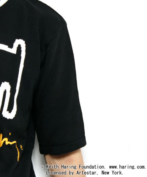 WEGO（ウィゴー）の「WEGO/Keith Haring(キースヘリング)  半袖ニット（ニット/セーター・メンズ・ブラック・MEDIUM/LARGE）」の4枚目の写真