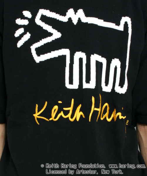 WEGO（ウィゴー）の「WEGO/Keith Haring(キースヘリング)  半袖ニット（ニット/セーター・メンズ・ブラック・MEDIUM/LARGE）」の5枚目の写真