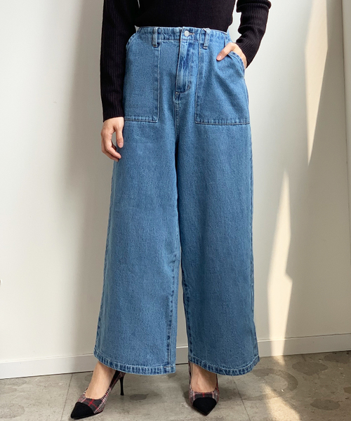 セール パンツ Land フューティアランド のデニムパンツ デニムベイカーワイドパンツ Is46 をセール価格で購入できます Futierland Sasa デニムベイカーワイドパンツ デニムパンツ Futier Land フューティアランド のファッション 緊急再入荷