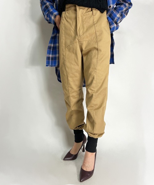 BEATJIVE(ビートジャイブ)の「リブ付サルエルイージージョガーパンツ カーゴパンツ レディース(デニムパンツ・レディース・ブラック/ベージュ/グリーン・1/2)」の16枚目の写真