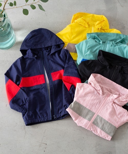 MAKE YOUR DAY（メイクユアデイ）の「【リンクコーデ】裏メッシュウィンドブレーカー■80～140cm（マウンテンパーカー・キッズ・ネイビー/ミント/ブラック/ピンク/イエロー・90/100/110/120/130/140/80）」の6枚目の写真