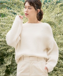 5ゲージコットンスラブ畦プルオーバー