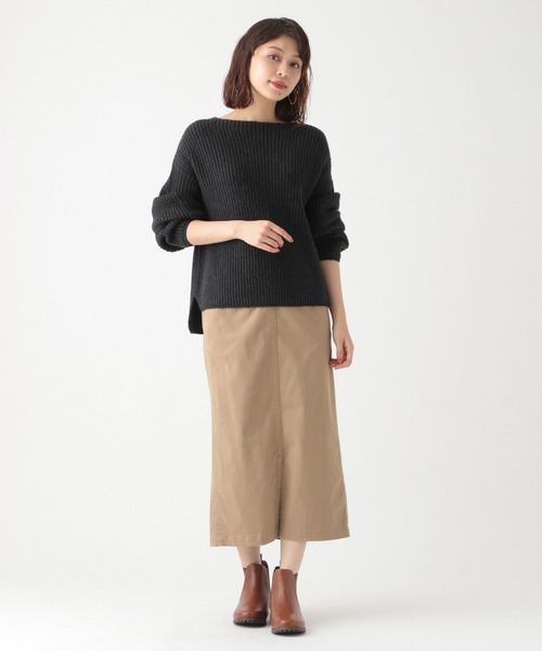 studio CLIP（スタディオクリップ）の「5ゲージコットンスラブ畦プルオーバー（ニット/セーター・レディース・ベージュ/パープル/グリーン/ホワイト/ネイビー・LARGE/MEDIUM）」の10枚目の写真