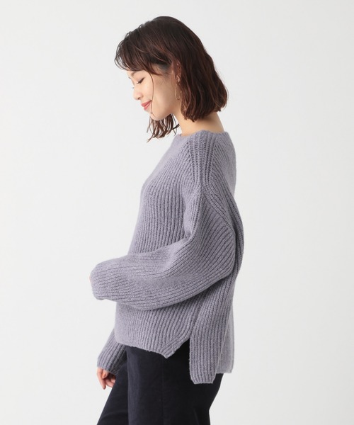 studio CLIP（スタディオクリップ）の「5ゲージコットンスラブ畦プルオーバー（ニット/セーター・レディース・ベージュ/パープル/グリーン/ホワイト/ネイビー・LARGE/MEDIUM）」の12枚目の写真
