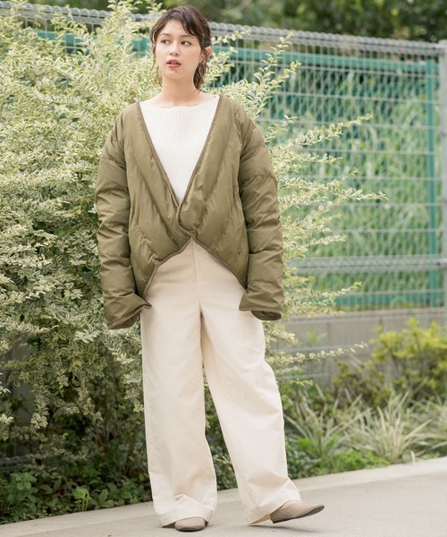 studio CLIP（スタディオクリップ）の「5ゲージコットンスラブ畦プルオーバー（ニット/セーター・レディース・ベージュ/パープル/グリーン/ホワイト/ネイビー・LARGE/MEDIUM）」の7枚目の写真