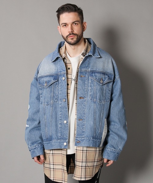 GALLIS ADDICTION（ガリスアディクション）の「GA ビックデニムブルゾン（デニムジャケット・メンズ・ホワイト/オレンジ・S/M/L）」の6枚目の写真