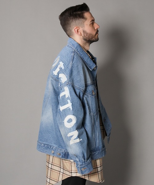 GALLIS ADDICTION（ガリスアディクション）の「GA ビックデニムブルゾン（デニムジャケット・メンズ・ホワイト/オレンジ・S/M/L）」の10枚目の写真