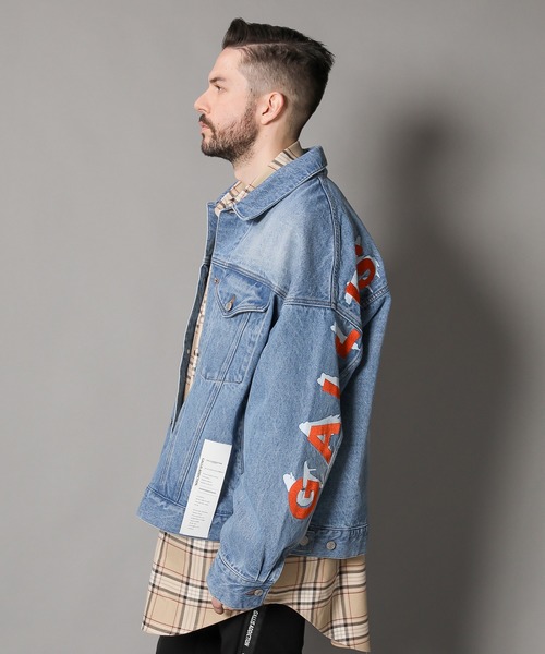 GALLIS ADDICTION（ガリスアディクション）の「GA ビックデニムブルゾン（デニムジャケット・メンズ・ホワイト/オレンジ・S/M/L）」の17枚目の写真