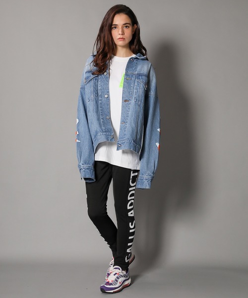 GALLIS ADDICTION（ガリスアディクション）の「GA ビックデニムブルゾン（デニムジャケット・メンズ・ホワイト/オレンジ・S/M/L）」の5枚目の写真