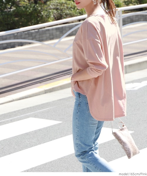 coca(coca)(コカ)の「テールカットボートネックカットソー(Tシャツ/カットソー・レディース・ホワイト/ベージュ/ピンク/チャコール・ONE SIZE)」の7枚目の写真