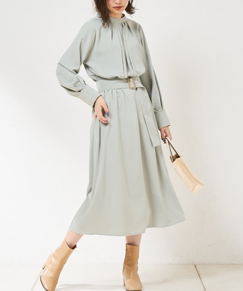 natural couture(ナチュラルクチュール)の「【WEB限定カラー有り】2WAYきれいめワンピース(ワンピース・レディース・モカ/ベージュ/ミント/その他1/その他2/その他3・FREE)」の3枚目の写真