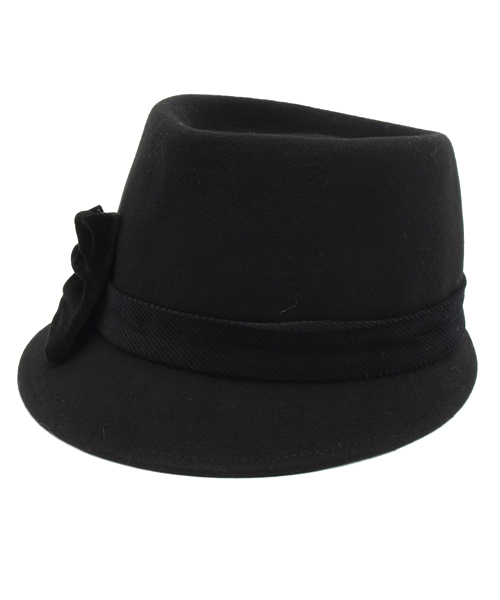 ROSE BUD（ローズバッド）の「(FERRUCCIO VECCHI)#441140/1770 RIBBON FELT HAT（ハット・レディース・ブラック/レッド系その他/ネイビー・ONE SIZE）」の2枚目の写真