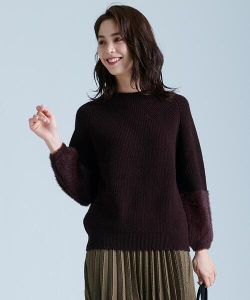 セール 定番人気 フェザーコンビ ニット ニット セーター Any Fam エニィファム のファッション通販 Zozotown