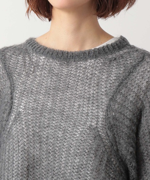 LEPSIM（レプシィム）の「5Gフワフワスカシプルオーバー　918761（ニット/セーター・レディース・チャコールグレー/レッド/モカ/グレイッシュベージュ・FREE）」の18枚目の写真