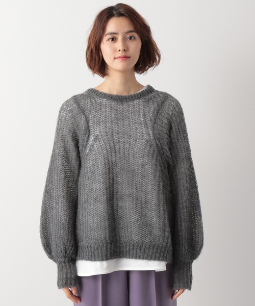 LEPSIM（レプシィム）の「5Gフワフワスカシプルオーバー　918761（ニット/セーター・レディース・チャコールグレー/レッド/モカ/グレイッシュベージュ・FREE）」の15枚目の写真