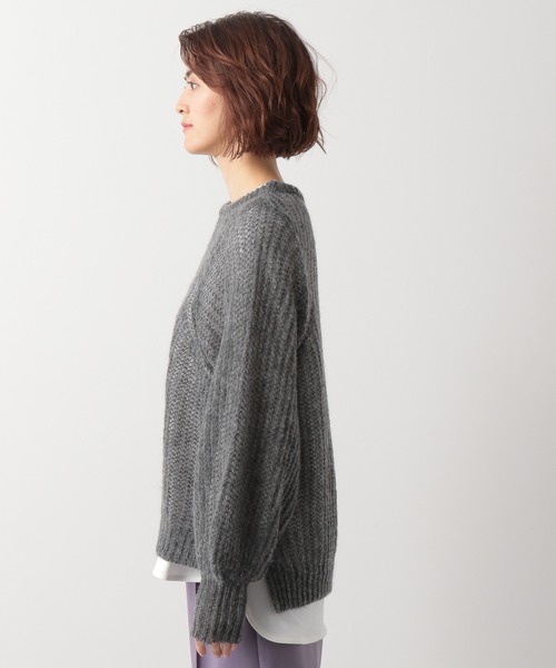 LEPSIM（レプシィム）の「5Gフワフワスカシプルオーバー　918761（ニット/セーター・レディース・チャコールグレー/レッド/モカ/グレイッシュベージュ・FREE）」の16枚目の写真