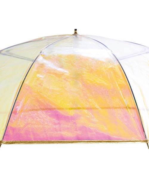 Wpc.（ダブリュピーシー）の「［ビニール傘］パイピング　shiny plastic umbrella　シャイニーアンブレラ（長傘・レディース・ピンク/ゴールド・FREE）」の5枚目の写真