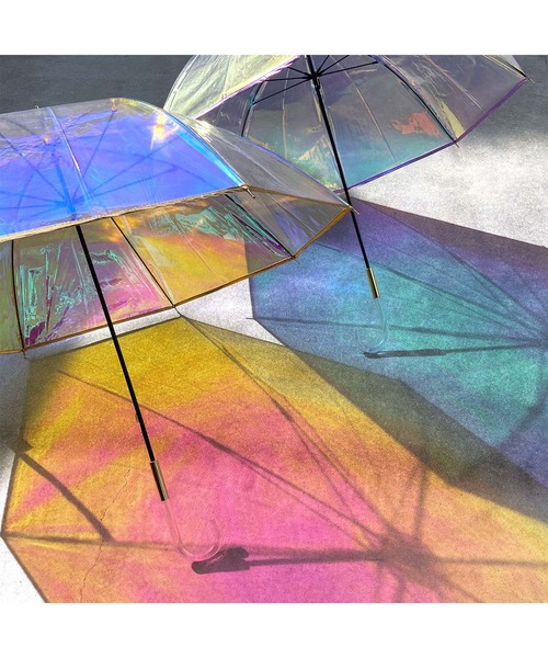 Wpc.（ダブリュピーシー）の「［ビニール傘］パイピング　shiny plastic umbrella　シャイニーアンブレラ（長傘・レディース・ピンク/ゴールド・FREE）」の7枚目の写真