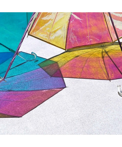 Wpc.（ダブリュピーシー）の「［ビニール傘］パイピング　shiny plastic umbrella　シャイニーアンブレラ（長傘・レディース・ピンク/ゴールド・FREE）」の8枚目の写真