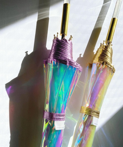 Wpc.（ダブリュピーシー）の「［ビニール傘］パイピング　shiny plastic umbrella　シャイニーアンブレラ（長傘・レディース・ピンク/ゴールド・FREE）」の9枚目の写真