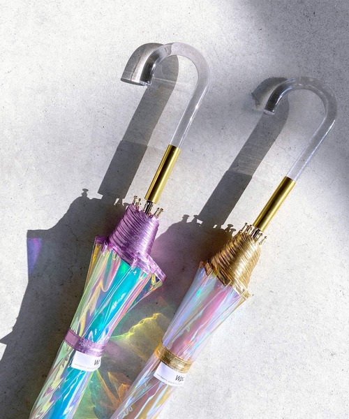 Wpc.（ダブリュピーシー）の「［ビニール傘］パイピング　shiny plastic umbrella　シャイニーアンブレラ（長傘・レディース・ピンク/ゴールド・FREE）」の11枚目の写真