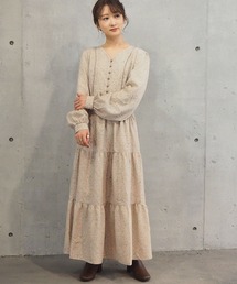 2021SS パイピングティアードロングワンピース