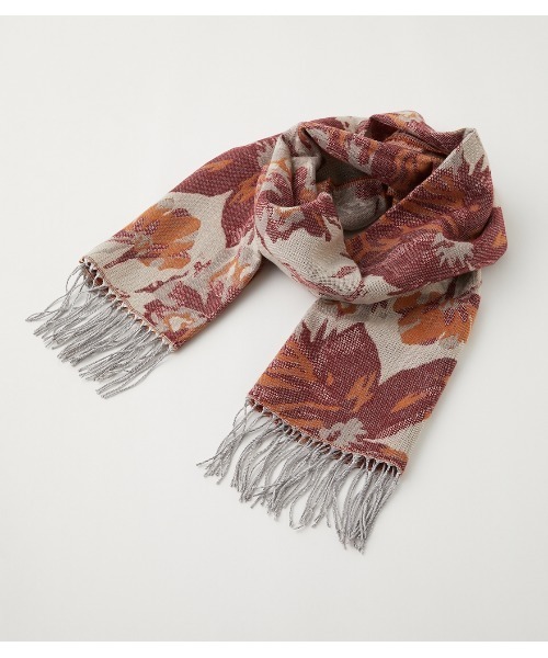 AZUL by moussy(アズールバイマウジー)の「FLOWER STOLE/フラワーストール(ストール/ショール・レディース・ベージュ系その他/グレー系その他・FREE)」の4枚目の写真