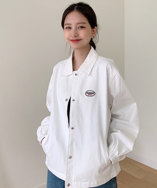 Muah Muah ムーアムーア Cotton Muah Coach Jacket 韓国ブランド コットン Muah コーチジャケット ブルゾン Muahmuah ムーアムーア のファッション通販 Zozotown