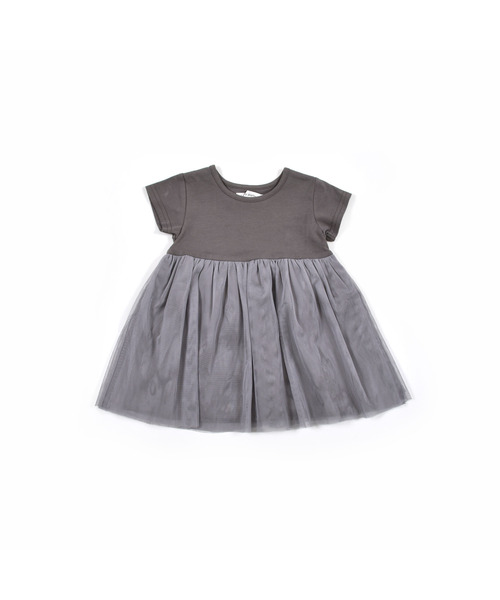 Birthday Party チュール ギャザー シンプル 無地 半袖 ワンピース 70 110cm ワンピース Birthday Party バースデイパーティー のファッション通販 Zozotown