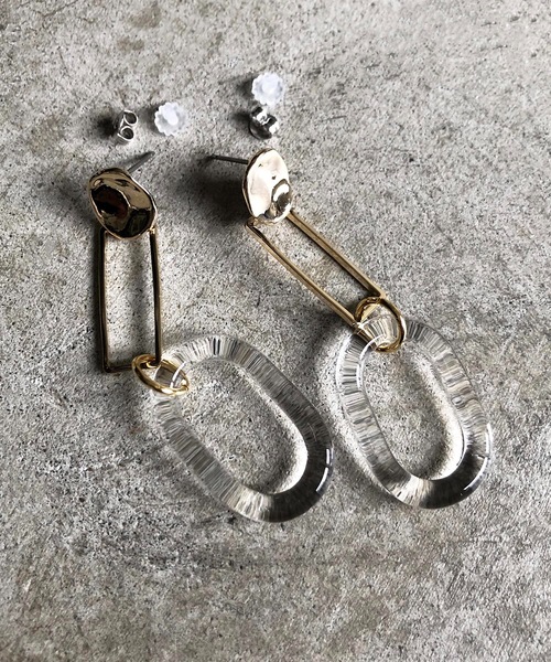 gargle(ガーグル)の「GG:クラフトガラス puzzle ring ゴールド ピアス(ピアス(両耳用)・レディース・ゴールド/ゴールド系その他・FREE)」の5枚目の写真