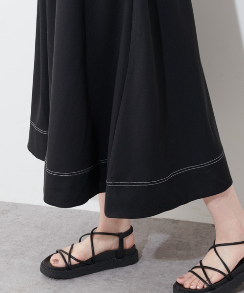 natural couture（ナチュラルクチュール）の「配色ステッチ2WAYジャンスカ（ワンピース・レディース・アイボリー/ブラック/グレイッシュベージュ・FREE）」の19枚目の写真