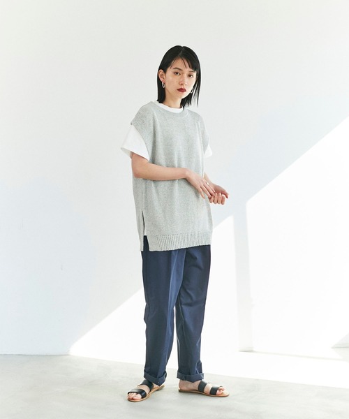 ReNorm(リノーム)の「テープヤーンノースリニット(ニット/セーター・レディース・グレー/ホワイト系その他・フリー)」の1枚目の写真