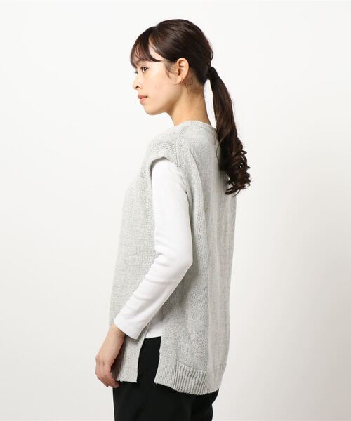 ReNorm(リノーム)の「テープヤーンノースリニット(ニット/セーター・レディース・グレー/ホワイト系その他・フリー)」の4枚目の写真