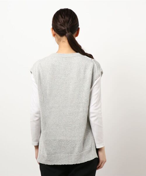 ReNorm(リノーム)の「テープヤーンノースリニット(ニット/セーター・レディース・グレー/ホワイト系その他・フリー)」の3枚目の写真