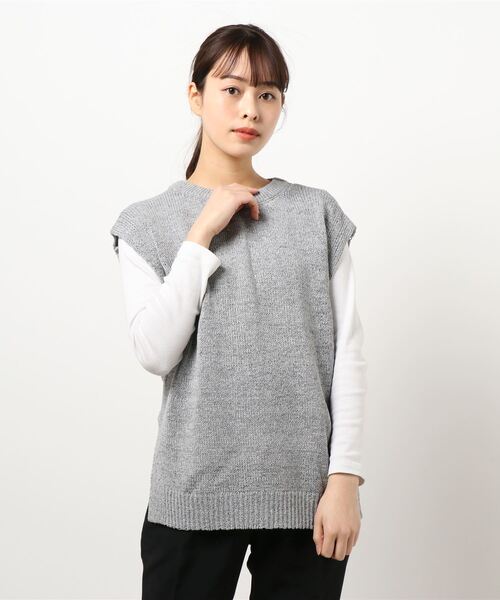 ReNorm(リノーム)の「テープヤーンノースリニット(ニット/セーター・レディース・グレー/ホワイト系その他・フリー)」の9枚目の写真