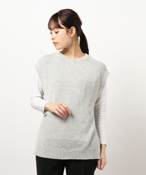 ReNorm(リノーム)の「テープヤーンノースリニット(ニット/セーター・レディース・グレー/ホワイト系その他・フリー)」の10枚目の写真