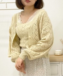 透かし編みカーディガン+キャミソールセット【ZOZOTOWN限定アイテム】