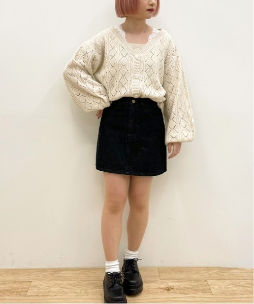 apres jour（アプレジュール）の「透かし編みカーディガン+キャミソールセット【ZOZOTOWN限定アイテム】（カーディガン/ボレロ・レディース・ライトピンク/クリーム/ミント/アイボリー・フリー/X-LARGE）」の13枚目の写真