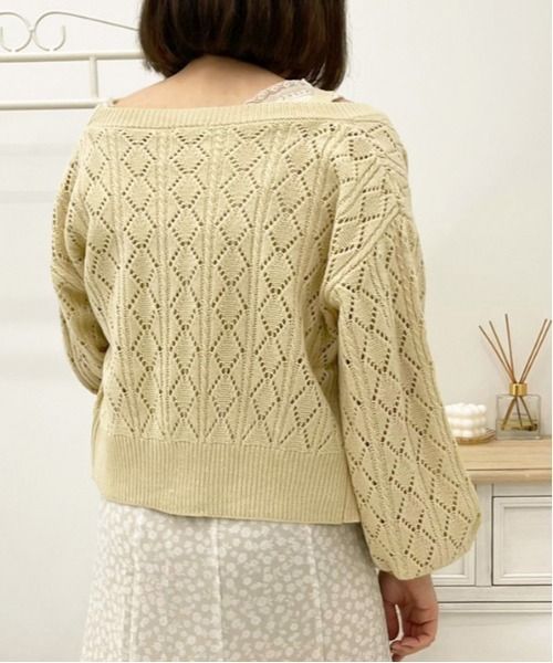 apres jour（アプレジュール）の「透かし編みカーディガン+キャミソールセット【ZOZOTOWN限定アイテム】（カーディガン/ボレロ・レディース・ライトピンク/クリーム/ミント/アイボリー・フリー/X-LARGE）」の17枚目の写真