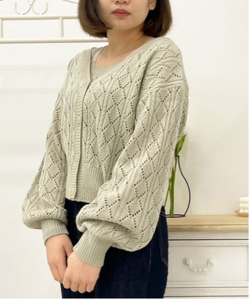 apres jour（アプレジュール）の「透かし編みカーディガン+キャミソールセット【ZOZOTOWN限定アイテム】（カーディガン/ボレロ・レディース・ライトピンク/クリーム/ミント/アイボリー・フリー/X-LARGE）」の20枚目の写真