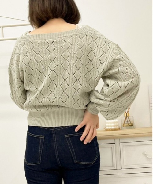 apres jour（アプレジュール）の「透かし編みカーディガン+キャミソールセット【ZOZOTOWN限定アイテム】（カーディガン/ボレロ・レディース・ライトピンク/クリーム/ミント/アイボリー・フリー/X-LARGE）」の22枚目の写真