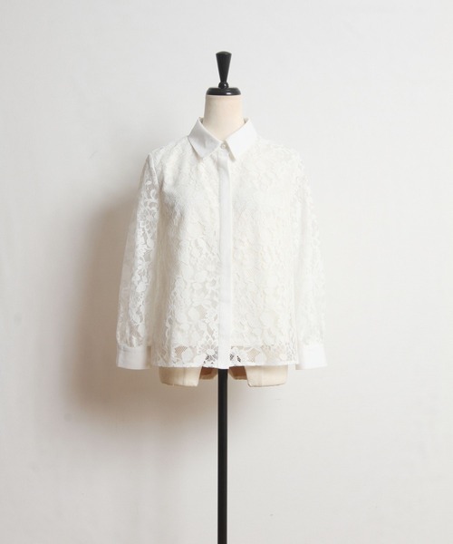 tocco closet(トッコ クローゼット)の「パール釦バックリボンフラワーレースブラウス(シャツ/ブラウス・レディース・オフホワイト/ベージュ・M)」の22枚目の写真