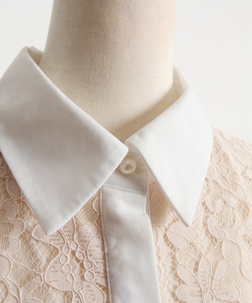 tocco closet(トッコ クローゼット)の「パール釦バックリボンフラワーレースブラウス(シャツ/ブラウス・レディース・オフホワイト/ベージュ・M)」の6枚目の写真