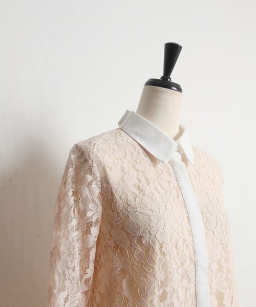 tocco closet(トッコ クローゼット)の「パール釦バックリボンフラワーレースブラウス(シャツ/ブラウス・レディース・オフホワイト/ベージュ・M)」の8枚目の写真