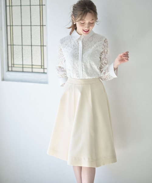 tocco closet(トッコ クローゼット)の「パール釦バックリボンフラワーレースブラウス(シャツ/ブラウス・レディース・オフホワイト/ベージュ・M)」の16枚目の写真